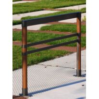 Barrière de voirie | Barrière Bios en bois et acier pour aménagements extérieurs