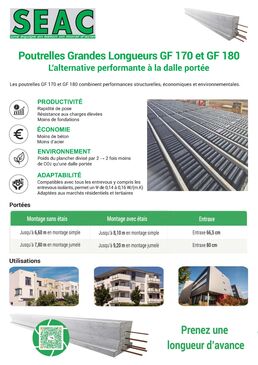 Poutrelles grandes longueurs | GF 170 et GF 180