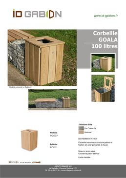Poubelle pour gabions structure métal et pierres | Gamme propreté