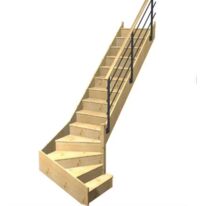 Escalier Faubourg Quart Tournant Bas Marche Débordante Rampe Evan | LAPEYRE SERVICES