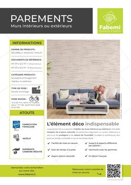 ANSOUIS : Plaque de parement de mur extérieur ou intérieur