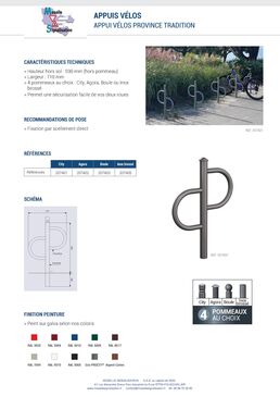 Arceau vélos à 4 pommeaux | SOLUVELOS 
