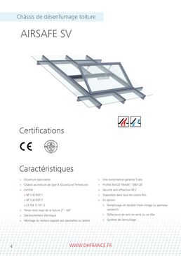 Châssis aluminium de désenfumage toiture à simple vantail | AirSafe SV