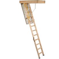 Escalier Escamotable bois isolant plus avec rampe | LAPEYRE SERVICES