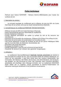 Peinture thermo-réflective pour toiture | KOFATERM   