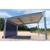 Abri de voiture monopente en kit 5,4x5x3m + bardage 1 long pan bas