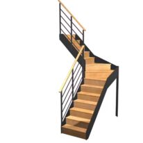 Escalier Esteban quart tournant intermédiaire rampe Eva | LAPEYRE SERVICES
