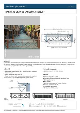 Barrière pivotante | Grande largeur à loquet pour contrôle d’accès