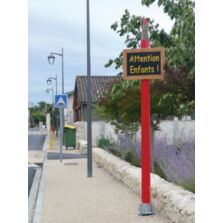 Totem signalétique | Totem Ecolor en bois lamellé-collé et aluminium