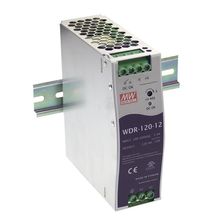 Alimentation AC/DC Rail DIN Sortie 12V dc à 10A avec boîtier métallique pour réseau monophasé et triphasé | Mean Well WDR-120-12