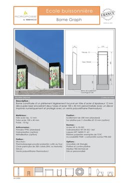 Borne de voirie | Borne Graph en acier avec décor personnalisable