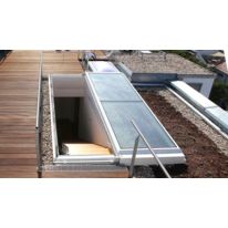 Accès toiture motorisé coulissant rectangulaire 350x120 cm | LAMILUX Flat Roof Access Hatch Comfort Solo