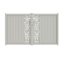 Portail Battant Aluminium Décor Monstera Blanc | Victorin