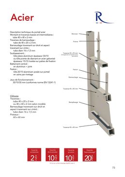 Portail en acier avec battement central en aluminium | Acier Retro