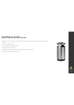 Corbeille cylindrique en inox pour espace urbain - Diam. 42 cm | Australia Slide 