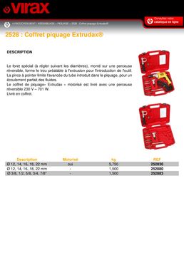 Coffret piquage Motorisé pour tuyau cuivre | Extrudax Virax Réf VIR252830 