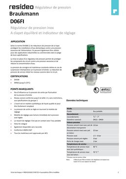 Régulateur de pression Inox | D06FI