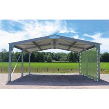 Abri bi-pente en kit 6x10x3,35m bardage 1 long pan bas