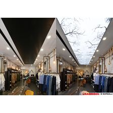 La toile translucide, noire et éclairée | Barrisol Chronos