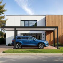 Carport en aluminium à toiture pleine pour voitures | Série 7300