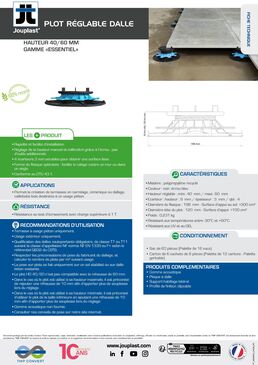 Plots standards ESSENTIEL pour dalles