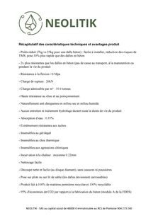 Déclaration des performances EcoLithe