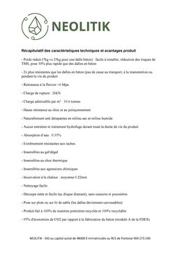 Déclaration des performances EcoLithe