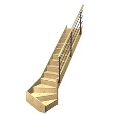 Escalier Faubourg quart tournant bas rampe Evan| LAPEYRE SERVICES