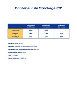 Conteneur d'entreposage 20' standard | EuropBox 