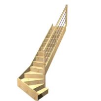 Escalier Faubourg quart tournant bas marche débordante rampe Régate tubes inox | LAPEYRE SERVICES
