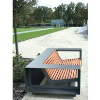 Canapé d'extérieur en bois et acier thermolaqué | Néo