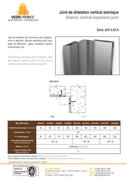 Joints de dilatation vertical pour murs, façades et plafonds | JDV 4.02