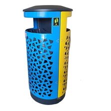 Poubelle urbaine avec design Vigipirate  | WELLINGTON TRI 2 FLUX 