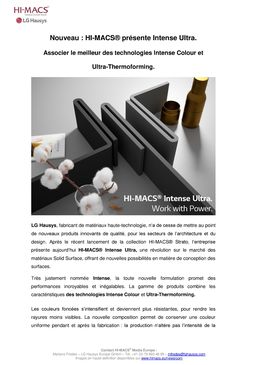 Collection Ultra - HIMACS Panneaux Solid Surface thermoformables
