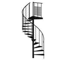 Escalier en colimaçon Ethan avec rampe Emma marche acier reversible | Ethan