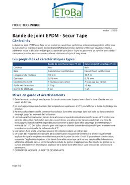 Bande de joint EPDM | Secur Tape 