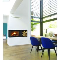 Foyer fermé à double combustion et porte vitrée relevable | Nina Sigma