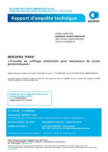 RAPPORT D'ENQUETE TECHNIQUE_BIOCOFRA PARA+CDC : ANC22-750 PB 