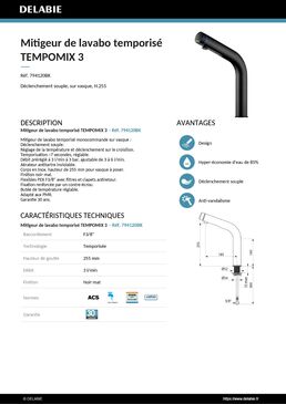Mitigeur de lavabo temporisé TEMPOMIX 3