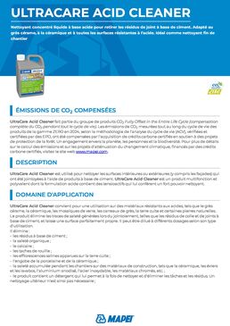 Nettoyant liquide concentré acide | Ultracare Acid Cleaner pour nettoyage de fin de chantier