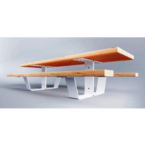 Ensemble table de pique-nique XXL longueur 3 m - métal-bois | TABPIKNIK
