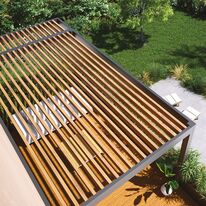 Pergola aluminium à lames fixes et fermetures latérales | Sepalumic Série 7300