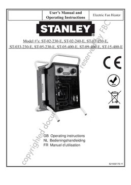Chauffage générateur d'air chaud électrique 15-20m³ 2kW | STANLEY ST02