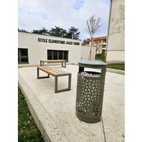 Banc méridienne en bois et en acier pour milieu urbain | MIAMI WOOD