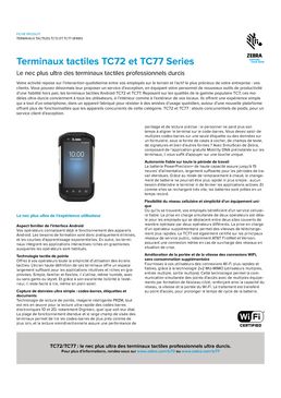 Terminaux tactiles pour réseau local et étendu sans fil | TC72 et TC77 TOUCH