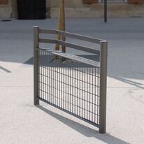 Barrière assis-debout | Campus en acier thermolaqué avec grille intégrée