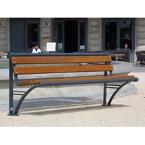 Banc urbain | Banc Vallon en acier et bois