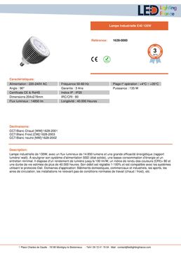 Lampe industrielle E40 135W avec système d'alimentation SSD | LowBay 