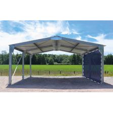 Abri bi-pente en kit - 8x10x3,35m - bardage 1 long pan bas