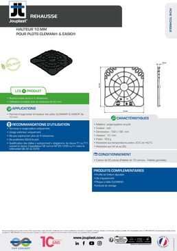 Rehausses pour plots gamme CLEMAN® et EASIO®